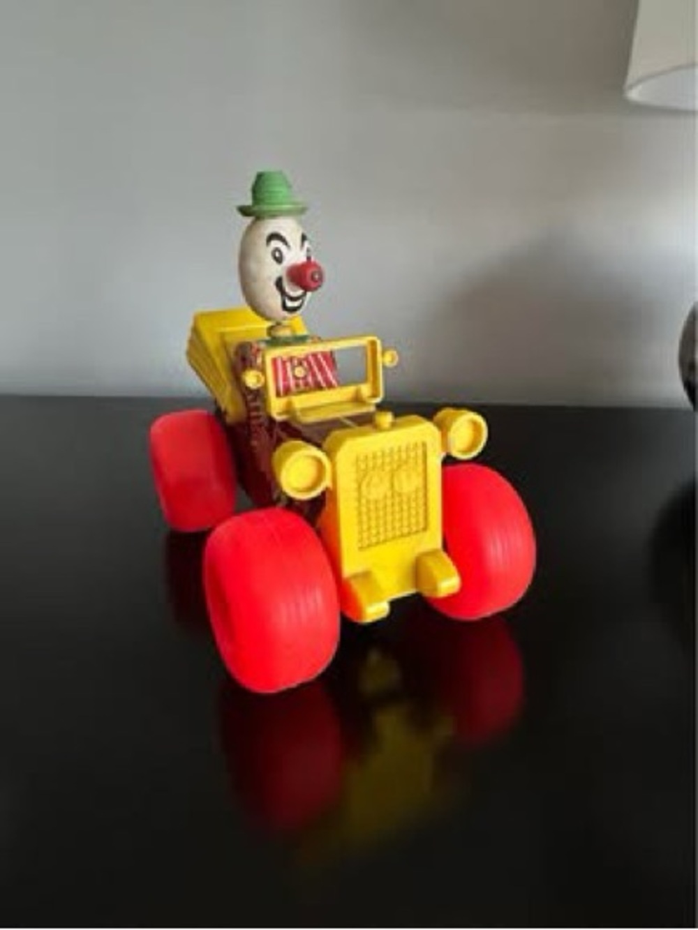 Vintage Jalopy Yellow and Red Clown Car Toy - Kids Toy